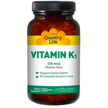 Country Life Vitamin K1 100 mcg 100 Tabs Витамин К-1: Тип Витамин K