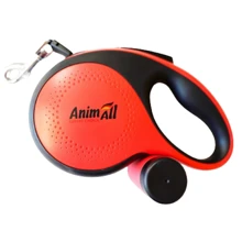 Поводок-рулетка AnimALL MS7016-B с диспенсером М до 30 кг/5 метров красная: Тип шнура Лента