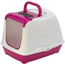 Туалет Moderna Flip Cat туалет для кошек с откидной крышкой, 50х39х37 см розовый (C230328): Вид Закрытый