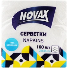 Салфетки бумажные Novax Белый 1 слой 240х240 мм 100 листов (4820267280108): undefined undefined