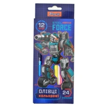 Карандаши двухцветные 1 Вересня 12/24 цветов Steel Force (290555): Тип Цветные