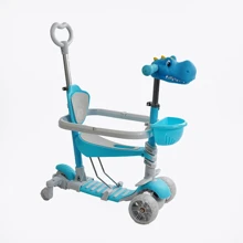 Детский самокат 5в1 Best Scooter синий с головой дракона (P-92401): Количество колес 3