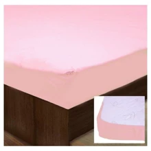 Розовая простынь на резинке из ранфорса SoundSleep 155pink 80х200см (92256132): Тип простынь