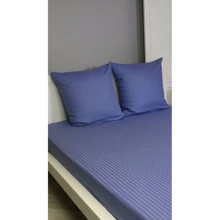 Простирадло LightHouse Sateen Stripe Blue Navy на гумці страйп-сатин 180х200+25см (603760): Тип простынь