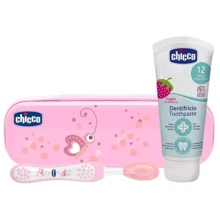Дорожный набор Chicco: зубная щетка, зубная паста розовая (06959.10): Тип Набор, Зубная щетка, Зубная паста