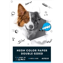 Бумага Kite Dogs цветная неон A4 15 листов (K22-252): undefined undefined