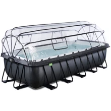 Бассейн каркасный EXIT Toys "черная кожа", с куполом 540х250х122 см, тепловой насос, песочный фильтр (30.67.12.20): undefined undefined