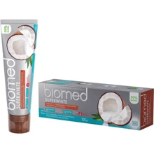 BioMed Superwhite Зубная паста для чувствительной эмали "Кокос" 100 g: Назначение Укрепление эмали, Антибактериальное, Очищение, Свежесть дыхания, Отбеливание