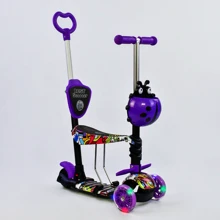 Самокат 5в1 Best Scooter (PU колеса с подсветкой) Абстракция Multicolor (74062): Количество колес 3