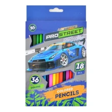 Олівці двоколірні Yes 18/36 квітів Street racing (290488): Тип кольорові