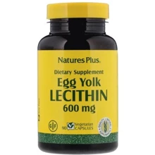 Nature's Plus Egg Yolk Lecithin 600 mg 90 Veggie Caps Лецитин из яичного желтка: Тип Лецитин