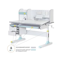 Детский стол Mealux Hamilton Multicolor PN с полкой (ВD-680 W/G MC+PN с полкой): Тип Парта