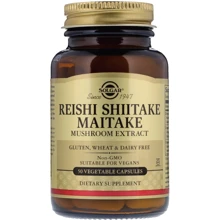 Solgar Reishi Shiitake Maitake Mushroom Extract Солгар Лечебные грибы рейши, шиитаке и майтаке, экстракт 50 капсул : Форма выпуска Капсулы