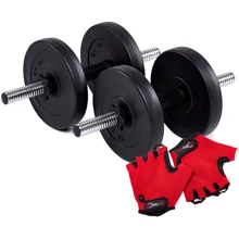 Гантель Iron Body битумные 2x6 кг с перчатками: Вес гантели, кг 6