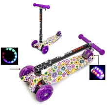 Дитячий самокат Scale Sports MAXI Violet flowers (складна ручка): Кількість коліс 3