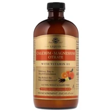 Solgar Liquid Calcium Magnesium Citrate with Vitamin D3 Natural Orange Vanilla 16 fl oz (473 ml) Кальций Магний + Д3: Тип Магний + Кальций