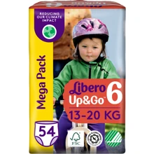 Підгузки Libero Up&Go Розмір 6 (13-20 кг) 54 шт (7322541743004): Тип Подгузники-трусики