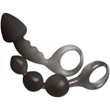 Сет из 2 анальных пробок Bottoms Up Butt Silicone Anal Toy, серый: Для кого Унисекс