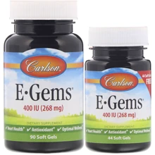 Carlson Labs E-Gems, 268 mg (400 IU), 2 Bottles, 90 Softgels + 44 Soft Gels (CAR-00349): Тип вітамін E