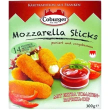 Сыр Coburger Mozzarella sticks (300 г) (WT2761): Вес нетто 350 г