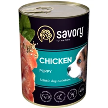 Влажный корм Savory для щенков с курицей 400 г (30556): Тип Влажный корм