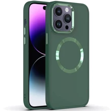 Чехол для iPhone TPU Case Bonbon Metal Style with MagSafe Pine green for iPhone 14 Pro Max: Цвет зеленый