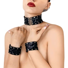 Кожаный чокер с манжетами Art of Sex - Leather Chezarro: Производитель Art of Sex