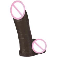 Doc Johnson Vac-U-Lock™ 8 Realistic Chocolate - насадка-фаллоимитатор с мошонкой: Назначение Вагинальные