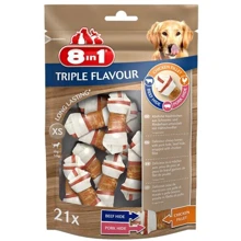 Лакомство для собак 8in1 Triple Flavour кости жевательные XS 21 шт. (4048422144434): undefined undefined