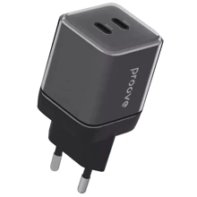 Зарядное устройство Proove Wall Charger 2xUSB-C Pure GaN Max 67W Black (WCPU67022201): Особенности Быстрая зарядка, USB-C, Power Delivery (PD)