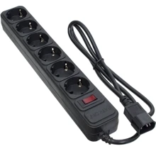 Мережевий фільтр Patron 1 m 3 x 1 mm2 (SP-1063U) 6 розеток BLACK (EXT-PN-SP-1063U): Кількість розеток, шт 6
