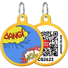 Адреснік WAUDOG Smart ID з QR-паспортом, малюнок "ВАУ", коло, 25 мм, золото (0625-0087-17): Виробник WAUDOG