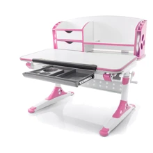 Стол Evo-kids Aivengo (M) Pink (арт.Evo-700 WP) - столешница белая / ножки белые с розовым: Тип Парта