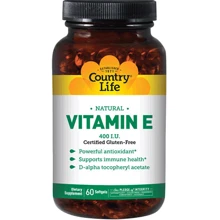 Country Life Vitamin E Витамин E 60 мягких капсул: Тип Витамин E