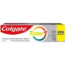 Colgate Зубная паста Total 12 Антибактериальная защита 125 мл: Назначение Чувствительные зубы, Чувствительные десна, Укрепление эмали, Ароматизация, Комплексная защита, От зу