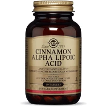 Solgar Cinnamon Alpha-Lipoic Acid Солгар Альфа-ліпоєва кислота і кориця 60 таблеток: Тип Альфа-ліпоєва кислота