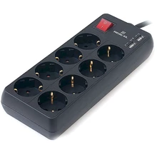 Сетевой фильтр REAL-EL REAL-EL RS-8 PROTECT USB 3m black (EL122300020): Количество розеток, шт 8