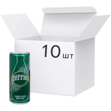 Упаковка воды слабоминерализованной Perrier газированной 10х0.25 л (7613033666445_10): Объем, л 2.5