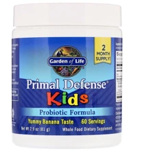 Garden of Life Kids Primal Defense, Probiotic Formula, Natural Banana Flavor, 2.9 oz (81 g) (GOL-11258): Тип Пробиотики