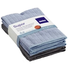 Салфетки универсальные KELA Supor микрофибра Голубые 35x35 см 4 шт. (12730): Материал полиэстер
