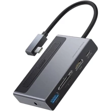 Адаптер Baseus Adapter USB-C to USB3.0+HDMI+USB-C+SD+3.5mm Gray (32725): Цвет серый