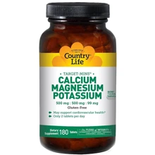 Country Life Calcium, Magnesium, and Potassium 500 mg : 500 mg : 99 mg 180 Tabs (CLF-02486): Тип Мультиминералы