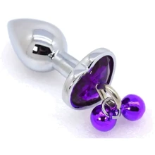 Анальная пробка с кристаллом и колокольчиком Silver Heart ( Размер S ), SKN-BELL 35: Для кого Унисекс