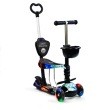 Самокат детский 5 в 1 Best Scooter черный (21500): Количество колес 3