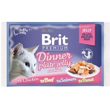 Влажный корм для кошек Brit Premium Cat pouch Обеденная тарелка в желе 4x85 г (8595602519392): Тип паучи