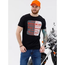 Футболка ISSA PLUS GN4-20 XL чорна з принтом: Вид Футболки