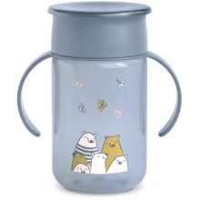 Пляшечка непроливайка Suavinex Bear Family 340 мл +12 місяців блакитна (402645): Виробник Suavinex