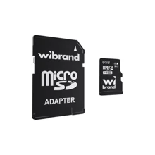 Карта памяти Wibrand 8Gb microSDHC Сlass 10 UHS-I U1 + adapter (WICDHC10/8GB-A): Тип карты MicroSDHC