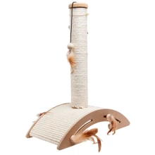 Когтеточка Flamingo Seaweed Toy Ella для кошек, сизалевый столбик, 52 см (44974): Высота столбика 52 см