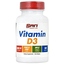 SAN Vitamin D3 5000 IU Витамин Д3 180 капсул: Тип Витамин D